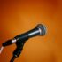 black and gray microphone on microphone stand