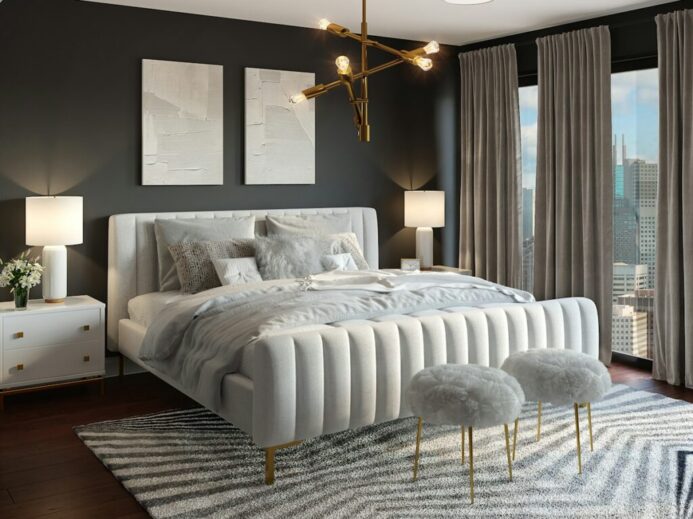 white and gray floral sofa set