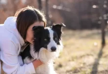 Žena objímá psa